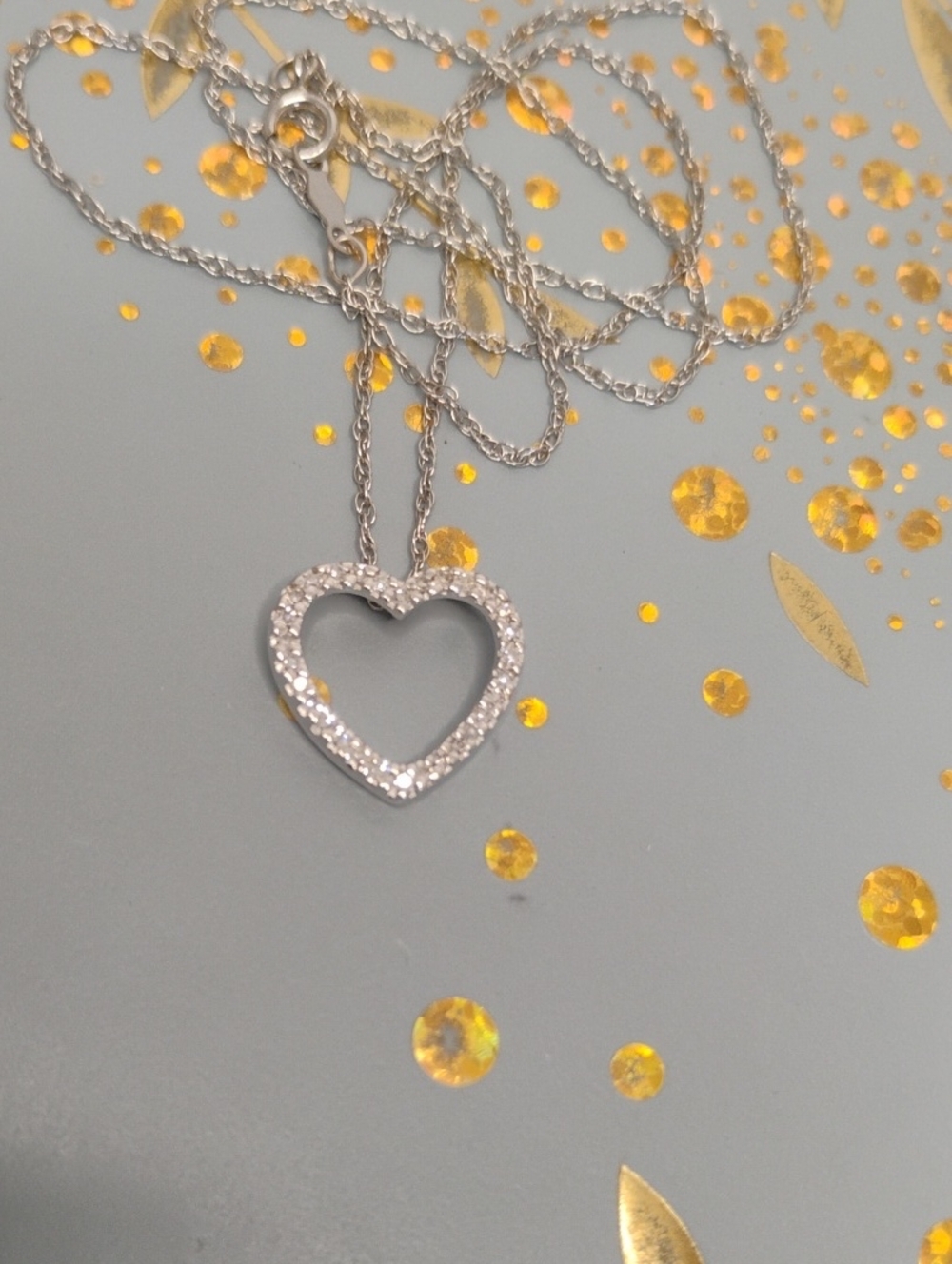 Diamond 14 K White Gold Necklace